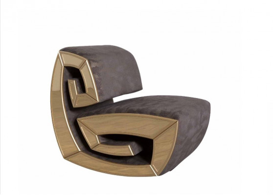 Bruin-gouden eenzit designerstoel ontspanningswoonkamerstoel nieuw