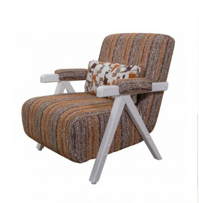 Meerkleurige fauteuil Ontwerper meubels Luxe bekleding Eenzitter