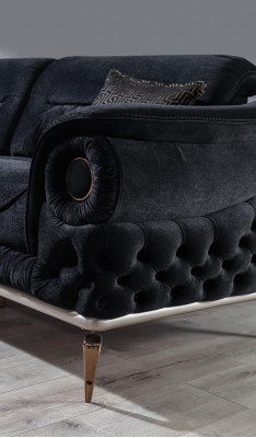 Zwart woonkamer set Exclusieve bankbekleding Fauteuil RTV-laag dressoir