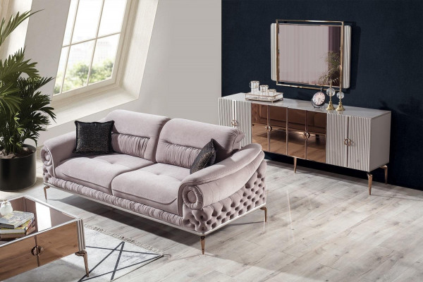 Edle woonkamerset Luxe gestoffeerde bank Designer fauteuil TV-meubel
