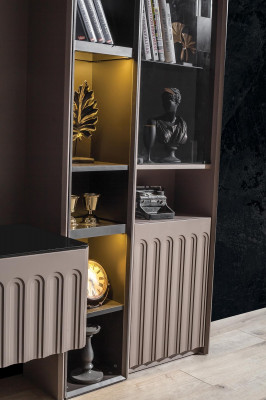 Luxe Bruine Woonkamer Stijlvolle Houten Meubels Edele Planken