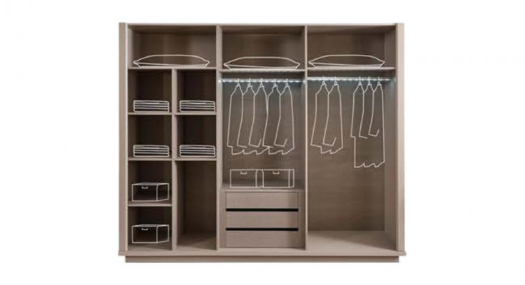 Beige kledingkast slaapkamer kasten glazen deuren 6-deurs kast