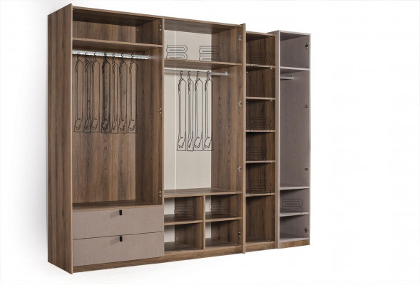 Beige kledingkast Ontwerper Slaapkamermeubilair Moderne inrichting