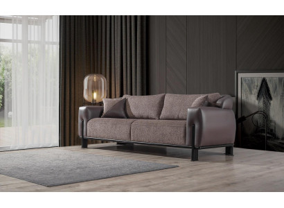 Bruine woonkamer 3-zits designerbank Exclusieve bankstellen Nieuw