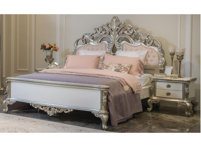 Bed Meubels Zilver Roze Slaapkamer Meubels Design Bedden Luxe Barok Hout