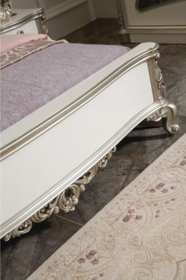 Bed Meubels Zilver Roze Slaapkamer Meubels Design Bedden Luxe Barok Hout