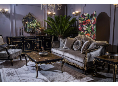 Sofa set Dressoir Bijzettafel Salontafel Fauteuil Bankstel Set 5-delig.