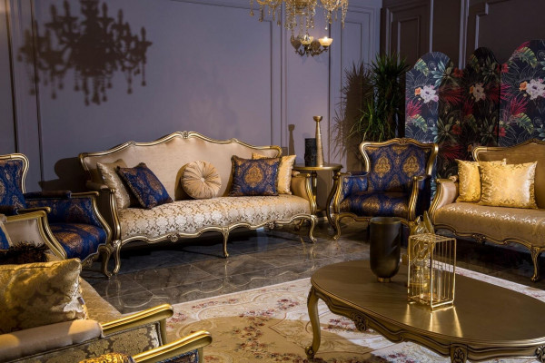 Klassieke bankstel 3+3+1+1 zits luxe set bankstel fauteuil 4-delig