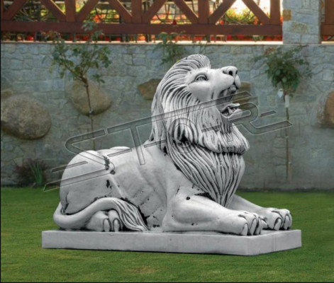 XXL Leeuwenfiguur Tuin Terras Decoratie Steen Sculptuur