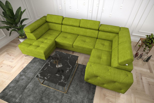 Woonlandschap Bank Bankbekleding Hoek Stof Kunstleer Luxe Hoekbank U-vorm