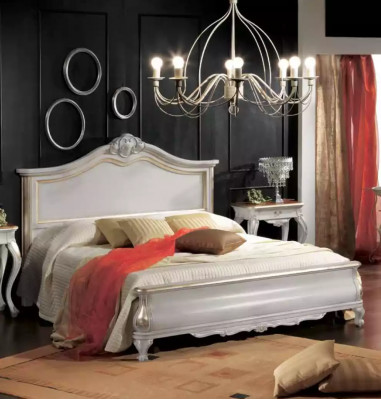 Witte slaapkamermeubels 2x nachtkastjes kaptafel modern bed 4-delig