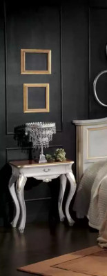 Witte slaapkamermeubels 2x nachtkastjes kaptafel modern bed 4-delig