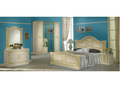 Luxe slaapkamer Klassiek houten bed Nachtkastje 6-delige designmeubels