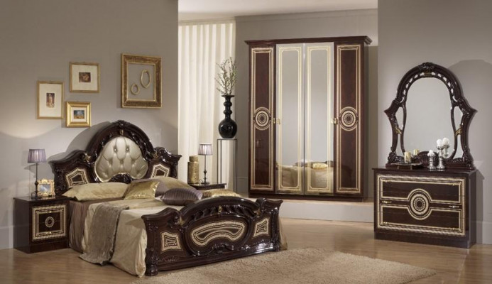 Slaapkamer Italiaanse meubelset Luxe Chesterfield 6-delige beddenkast