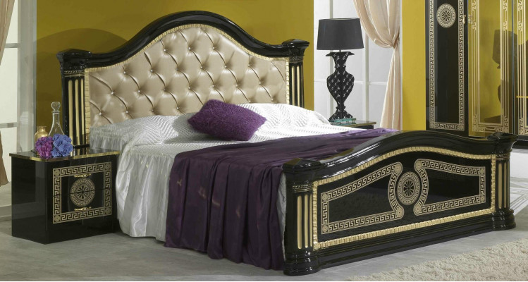 Slaapkamer 3-delige set Bed 2x Nachtkastje Console Bedden Chesterfield Bekleding