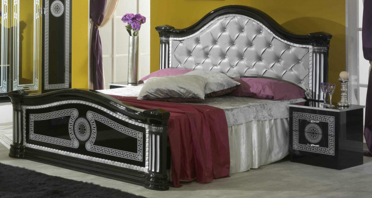 Bed 2x Nightstand 3-piece Bedroom Set Design Luxury Bedroom Chesterfield