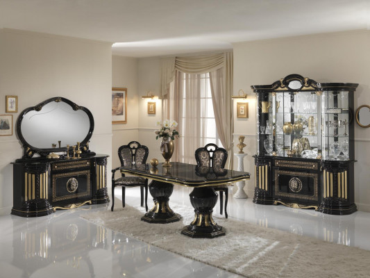 Klassieke design eettafel tafel Italiaanse stijl meubels Tafels Zwart Goud
