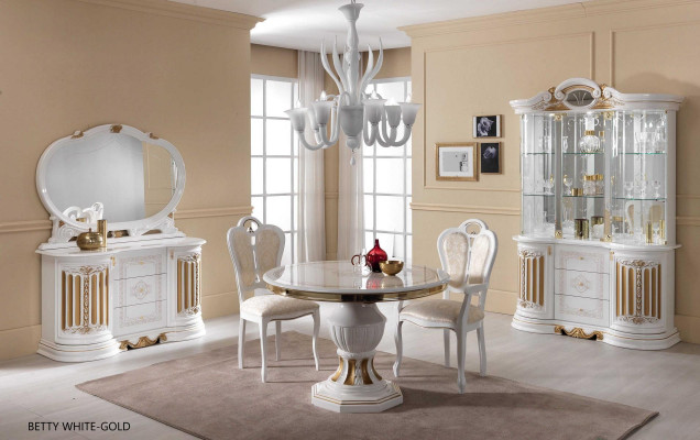 Klassieke commode dressoir met spiegel xxl kast sideboard Italiaanse meubels