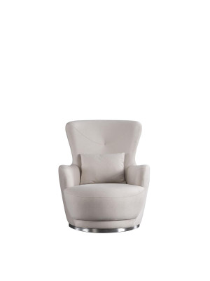 Fauteuil luxe fauteuil voor woonkamer voor werkkamer materiaal hout kleur wit