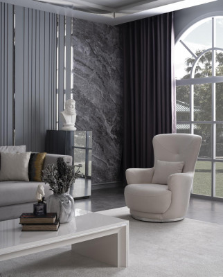 Fauteuil luxe fauteuil voor woonkamer voor werkkamer materiaal hout kleur wit