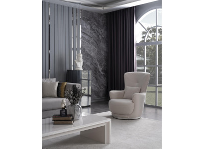 Fauteuil luxe fauteuil voor woonkamer voor werkkamer materiaal hout kleur wit