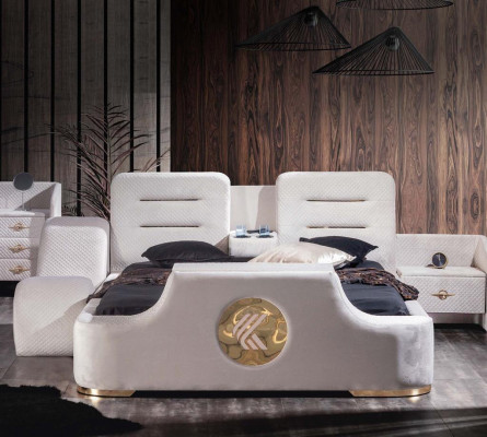 Tweepersoonsbed Bedden Modern Luxe Poef Multifunctioneel Bed Ontwerp Fluweel