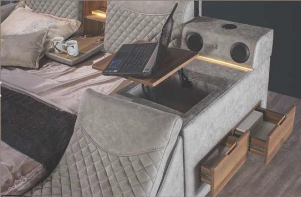 Multifunctioneel bedplankkast USB-oplaadstation Lift TV 180x200