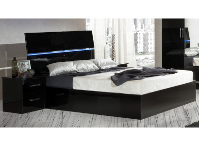 Ontwerp slaapkamer 3-delige set Bed 2x nachtkastje Luxe beddenset Meubels LED-verlichting