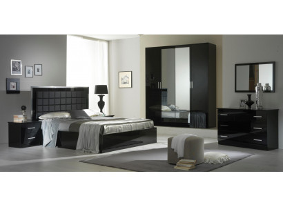Ontwerp slaapkamer 6-delig. Complete slaapkamerset Bed Nachtkastje Commode Nieuw