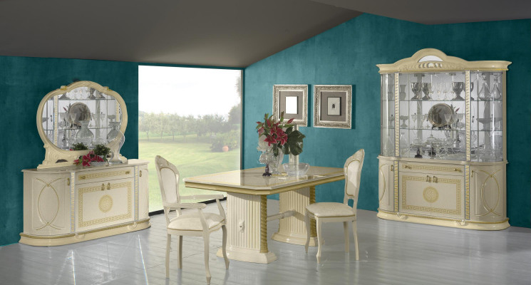 Eetkamer set vitrine eettafel meubel set tafel groep 4-delige set compleet barok