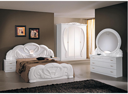 Slaapkamer set moderne stijl houten kast bed luxe 6-delige set wit nieuwe bedden