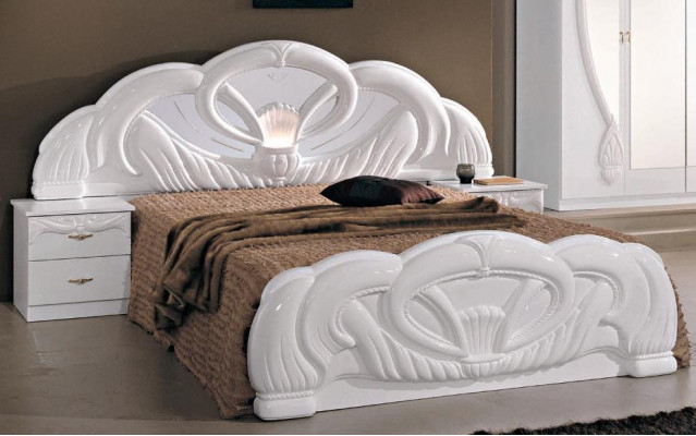 Slaapkamer set moderne stijl houten kast bed luxe 6-delige set wit nieuwe bedden