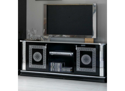Zwart tv-standaard RTV-kast Lowboard meubilair tv-tafel design tv-kast