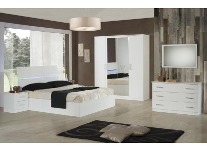 Ontwerp slaapkamer 6-delig Complete set Bed Nachtkastje Commode Spiegel Hout