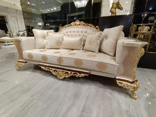 Luxe bankstel 3+3 zits textiel designer Chesterfield bankstel 2x 3 zitter Nieuw