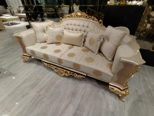Luxe bankstel 3+3 zits textiel designer Chesterfield bankstel 2x 3 zitter Nieuw