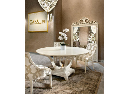Ontwerp Ronde Tafel 4x Stoelen Eetkamerstoelen Zitkamer Bekleding Ronde Tafels Set