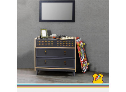 Jongerenkamer ladekast met spiegel luxe console dressoir blauwe meubels