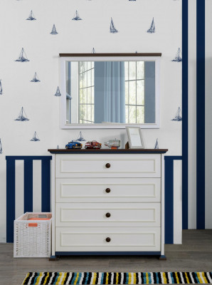 Ladenkast met spiegel houten laden commodes tienerkamer dressoir
