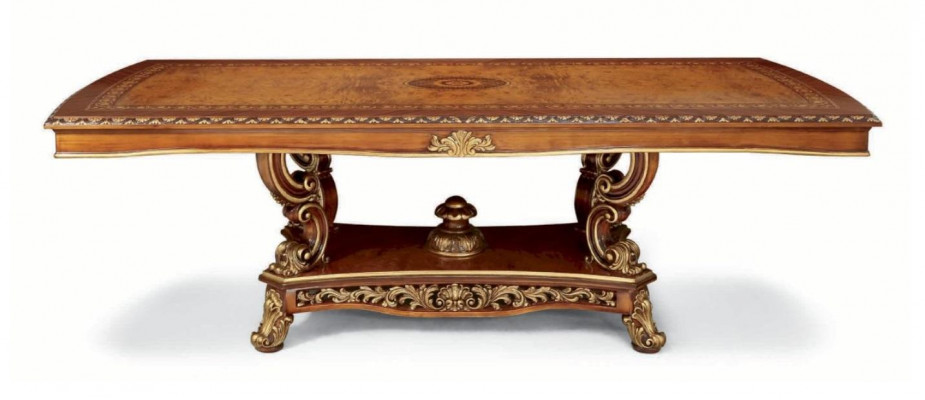 Eettafel Eetkamertafel Eethoek Groot Tafel Eetkamer Barok Goud XXL