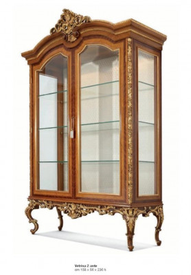 Vitrinekasten, vitrines, luxe houten glazen kast meubels barok.