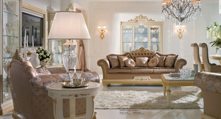 Luxe driezitsbank 3-zits stoffen bankstellen design barok woonkamer