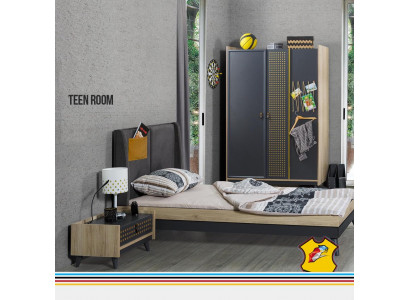 Ontwerper kinderkamer slaapkamer nachtkastje bed kledingkast 3-delig