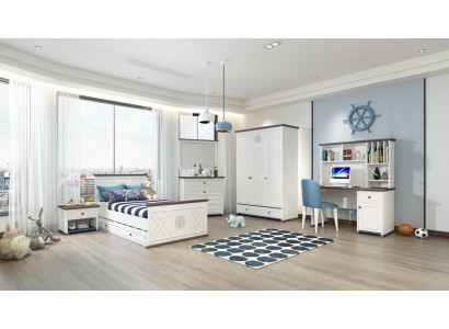 Luxe tienerkamer set bed nachtkastje kledingkast meubels 5-delig Nieuw