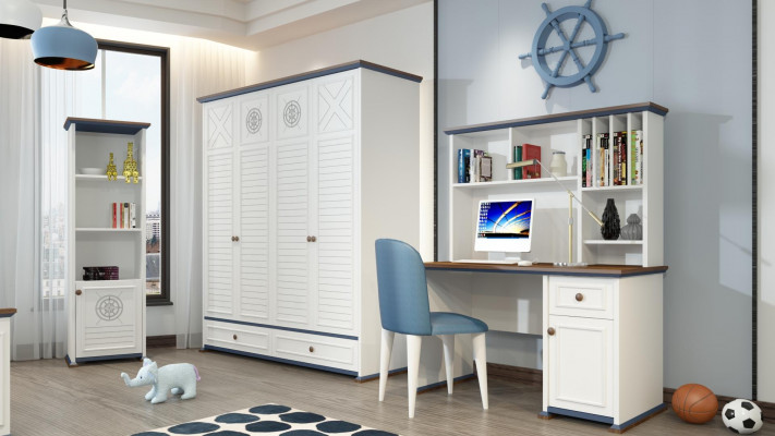 Luxe tienerkamer set bed nachtkastje kledingkast meubels 5-delig Nieuw