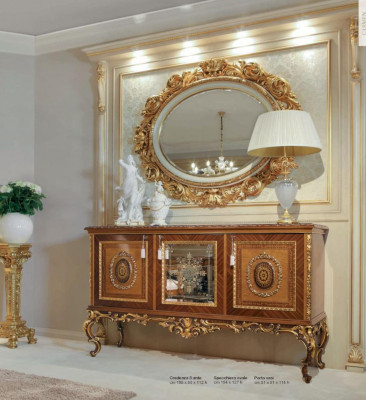 Luxe dressoir commode gouden kasten houten woonkamer meubelskast