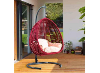 Schalenstoel ovaal rot rotan roestvrij staal voor comfortabele ontspanning Nieuw