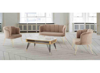 Bankstel Bank Bank Bekleding Meubels Banken 3-delige set Garnituur Compleet