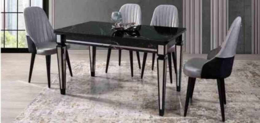 Tafel Eettafel Meubels Eetset Eetkamer Set Tafel 4x stoelen 5-delig.