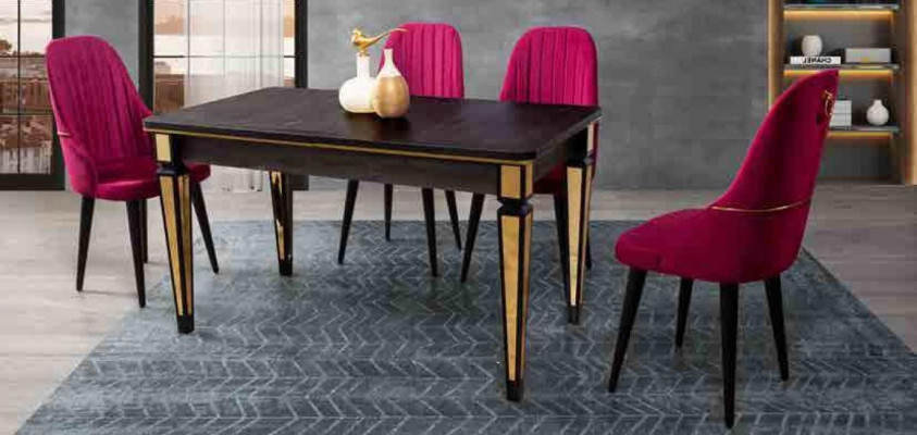 Tafel Eettafel Meubels Eethoek Eetgroep Tafel 4x stoelen Eethoek 5-delig.